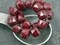 *10* 10mm Platinum Washed Red Opaline Center Cut Cruller Beads